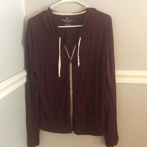 Lightweight American eagle hoodie maroon